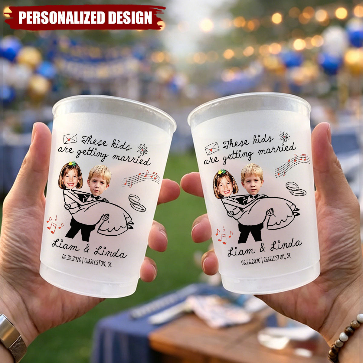Personalized “These Kids Are Getting Married” Custom Photo Wedding Cups