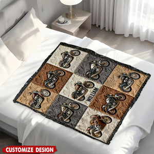Personalized Biker Blanket - Gift for motorcycle Lover