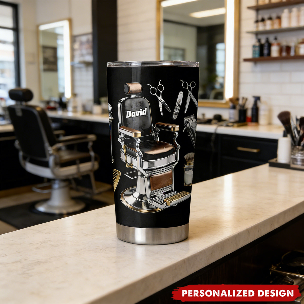 Personalized Barber Shop Tools Tumbler – Gift for Barber, Hair Stylist