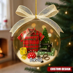 Personalized Sewing Christmas Ornament – Custom Name Gift for Tailors & Seamstresses