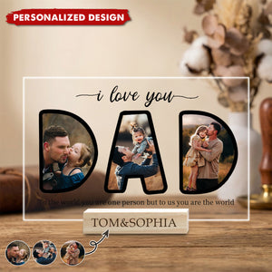 Personalized DAD Photo Collage Acrylic Plaque -Heartfelt Family Memory Gift for Dad