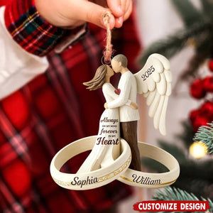 Personalized Angel Couple Ornament – Forever in My Heart Keepsake