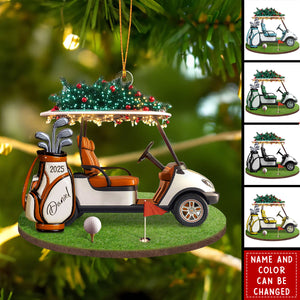 Personalized Golf Cart Christmas Ornament – Unique Gift for Golfers
