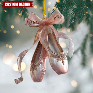 Personalized Ballet Shoes Ornament – Custom Name & Year Keepsake