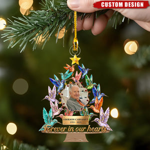 Personalized Hummingbird Memorial Ornament – “Forever in Our Hearts”