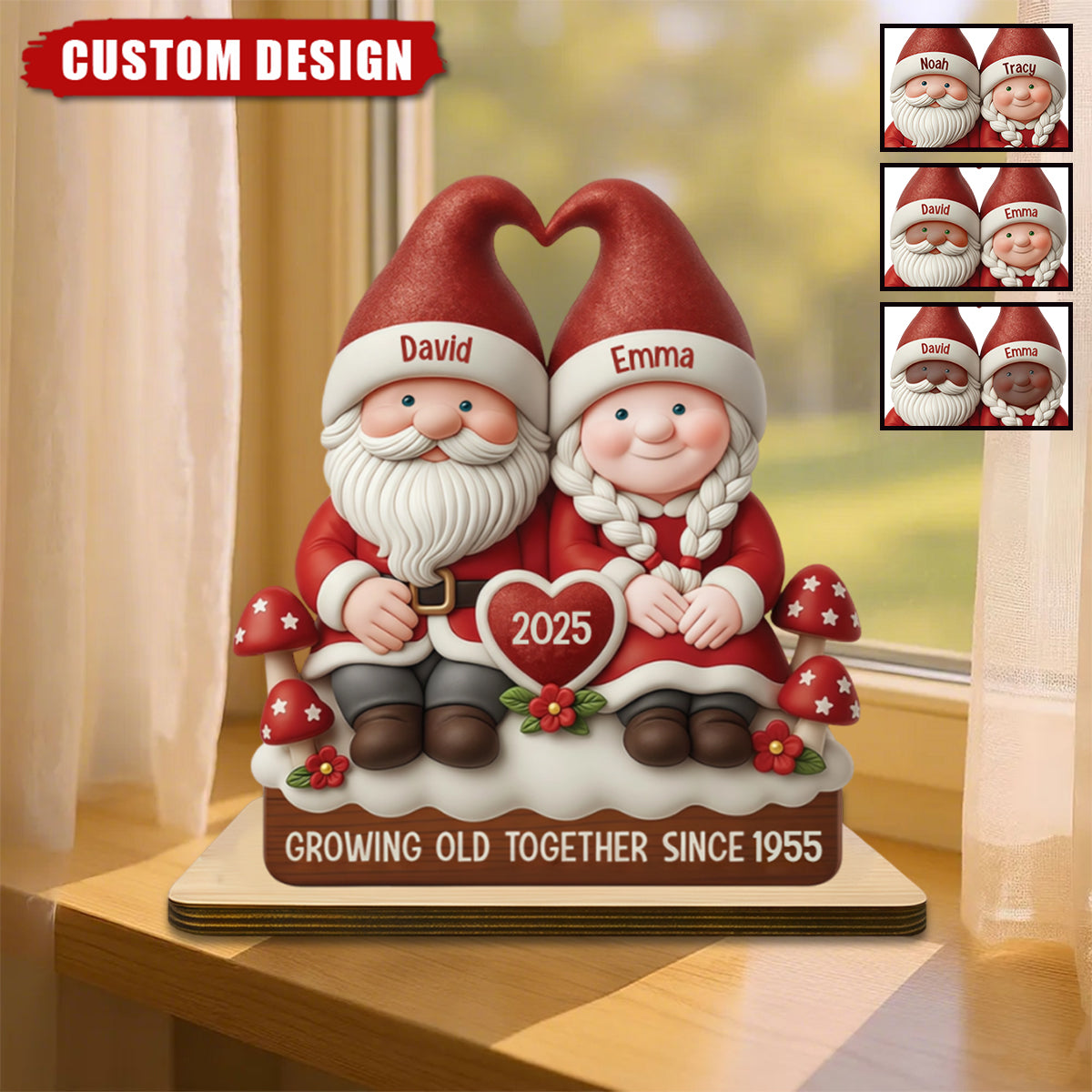 Personalized Couple Plaque - Growing Old Together Keepsake