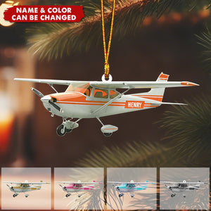 Personalized Airplane Christmas Ornament – Pilot Gift, Aviation Lover Decor