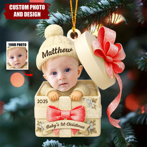 Personalized Baby's 1st Christmas Gift Box Ornament