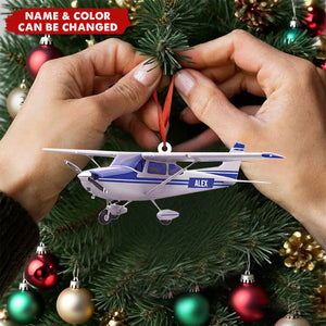 Personalized Airplane Christmas Ornament – Pilot Gift, Aviation Lover Decor