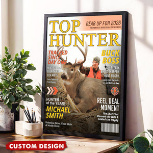Custom “Top Hunter” Magazine Cover Poster – Personalized Hunting Gift