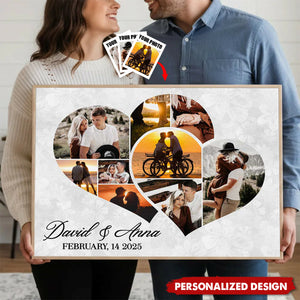 Personalized Heart Photo Poster – Anniversary Gift For Couples