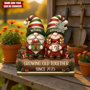 Custom Couple Growing Old Together Plaque - Custom Names & Anniversary Year