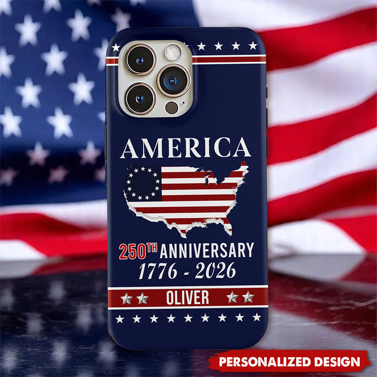 Personalized Name America 250th Anniversary Phone Case – Meaningful Patriotic Gift