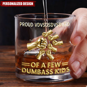Personalized Fist Bump Family Whiskey Glass-Gift for father,grandpa