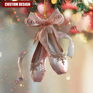Personalized Ballet Shoes Ornament – Custom Name & Year Keepsake