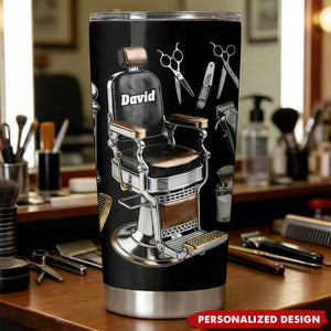 Personalized Barber Shop Tools Tumbler – Gift for Barber, Hair Stylist