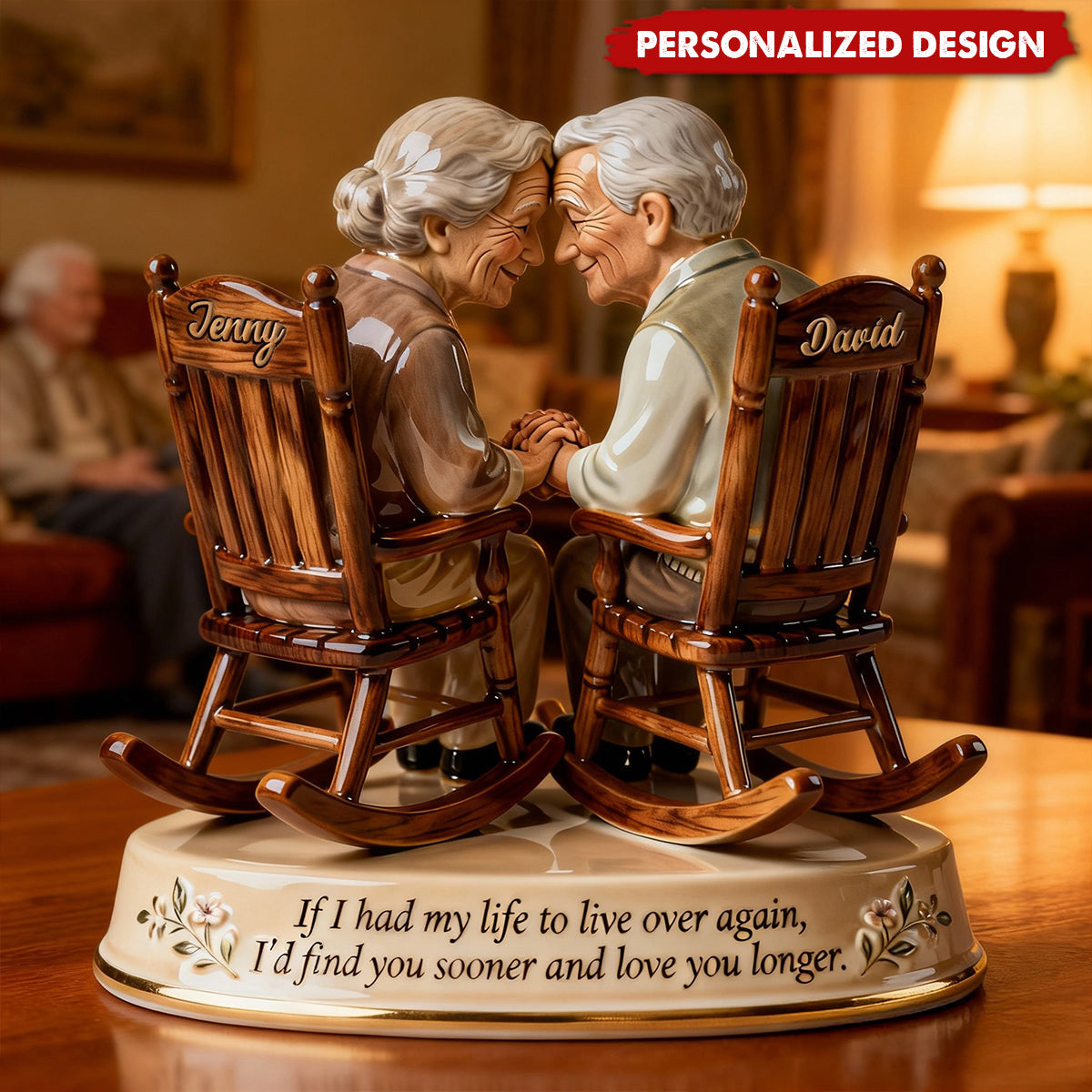 Personalized Couple Plaque – Growing Old Together Love Keepsake