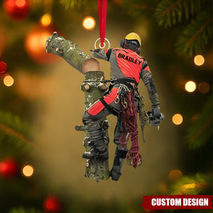 Custom Tree Climber Christmas Ornament – Personalized Arborist Gift for Him