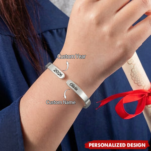 She Believed She Could So She Did -  Personalized Graduation Cuff Bracelet
