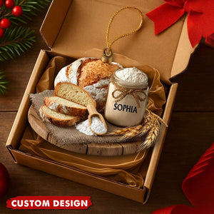 Custom Bread & Baking Christmas Ornament – Personalized Jar Name Gift for Bakers