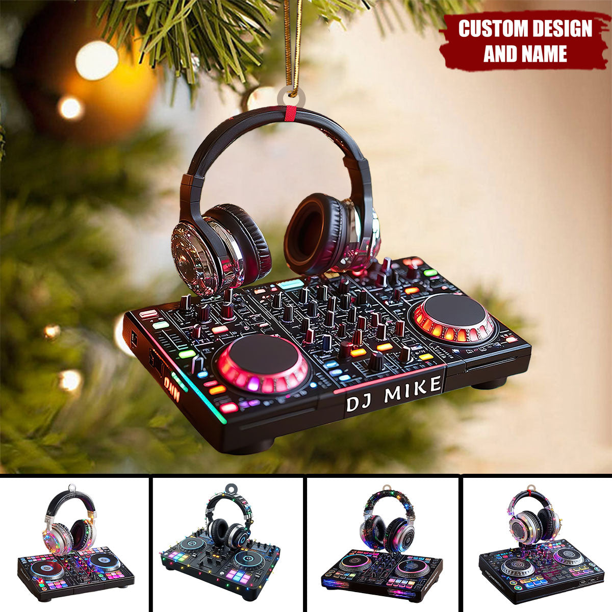 Personalized DJ Console Christmas Ornament – Custom Name Music Lover Gift for DJs & Party Fans