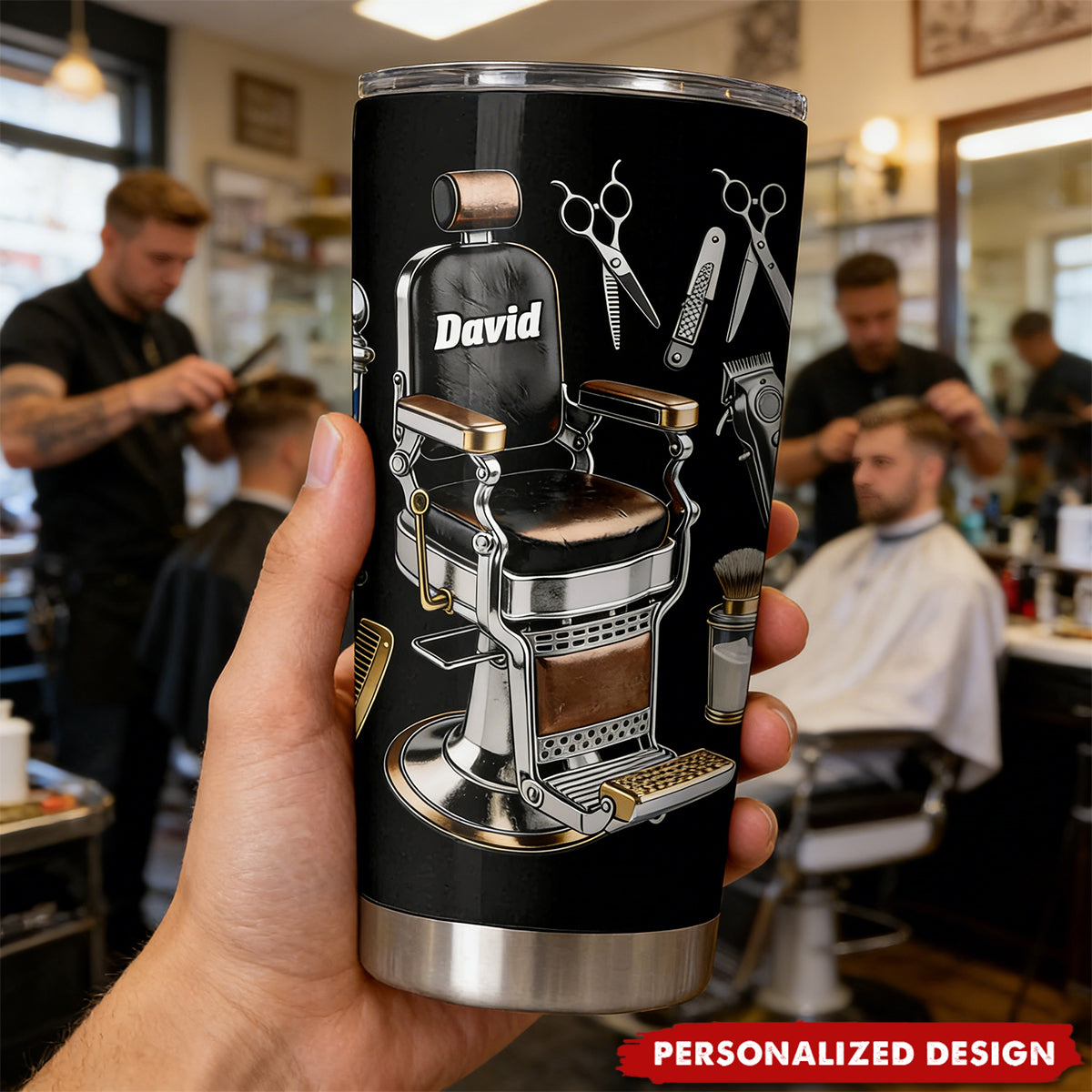 Personalized Barber Shop Tools Tumbler – Gift for Barber, Hair Stylist