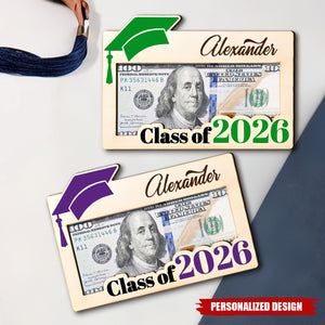 Personalized Graduation Money Holder -Custom Name Class of 2026 Grad Gift