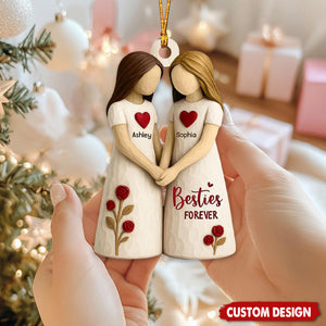 Personalized Besties Forever Ornament – Custom Names Friendship Gift