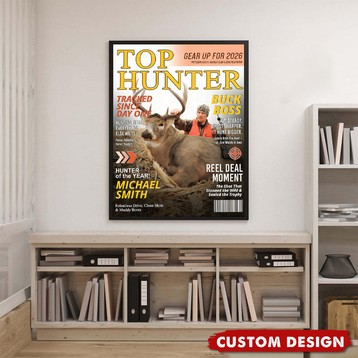 Custom “Top Hunter” Magazine Cover Poster – Personalized Hunting Gift