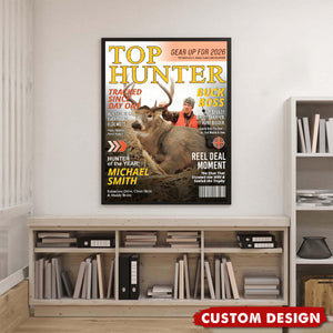 Custom “Top Hunter” Magazine Cover Poster – Personalized Hunting Gift