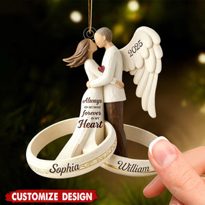 Personalized Angel Couple Ornament – Forever in My Heart Keepsake