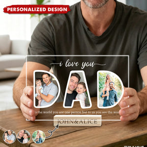 Personalized DAD Photo Collage Acrylic Plaque -Heartfelt Family Memory Gift for Dad
