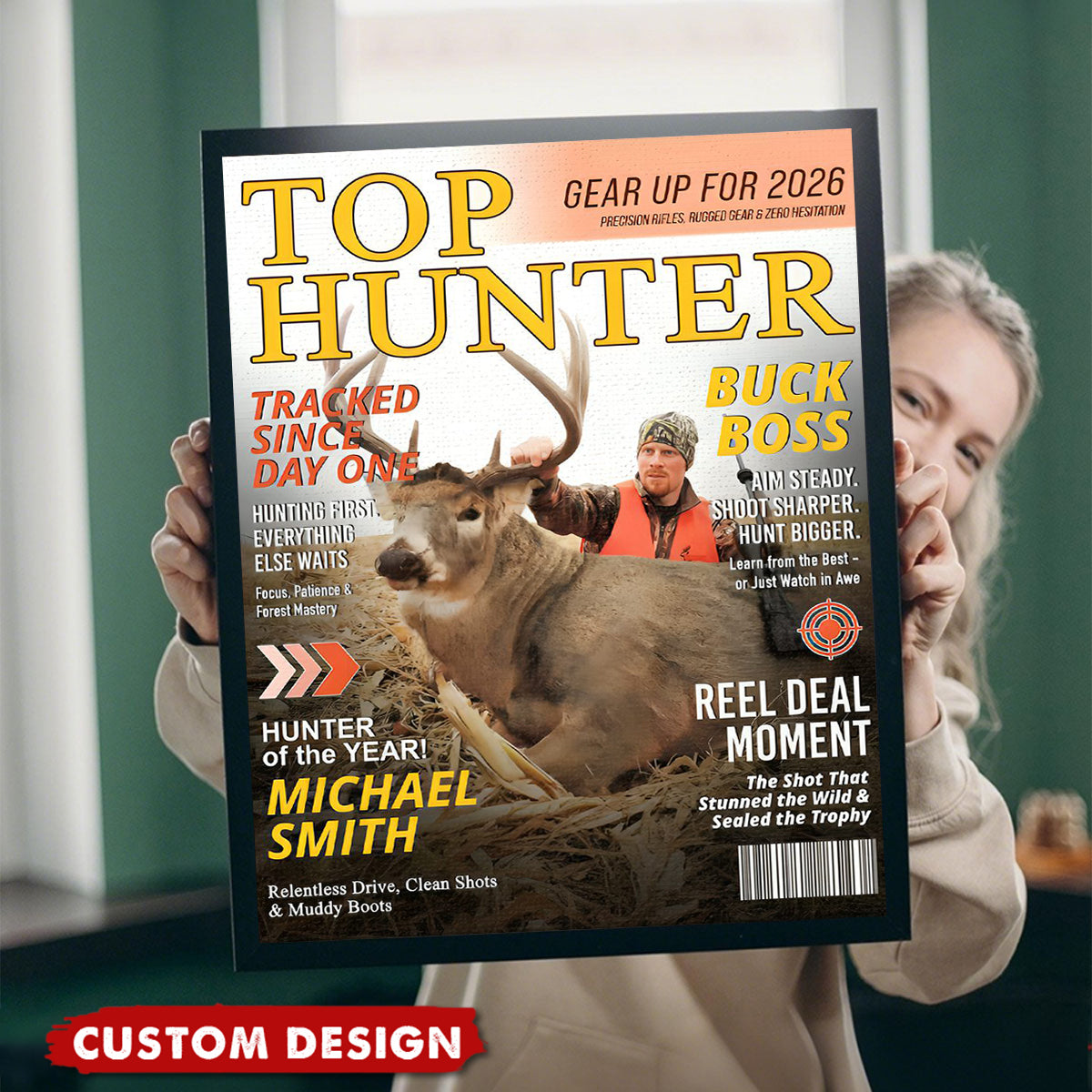 Custom “Top Hunter” Magazine Cover Poster – Personalized Hunting Gift
