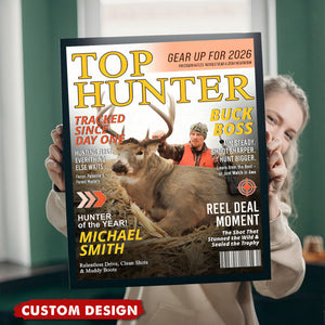 Custom “Top Hunter” Magazine Cover Poster – Personalized Hunting Gift