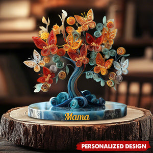 Personalized Butterfly Family Tree Plaque – Personalized Gift for Mom, Grandma & Family