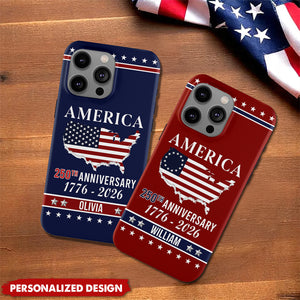 Personalized Name America 250th Anniversary Phone Case – Meaningful Patriotic Gift