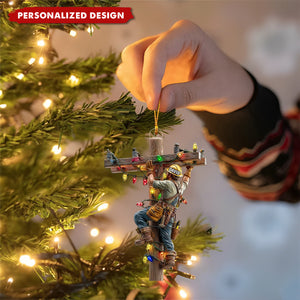 Personalized Lineman Christmas Ornament – Utility Worker Gift