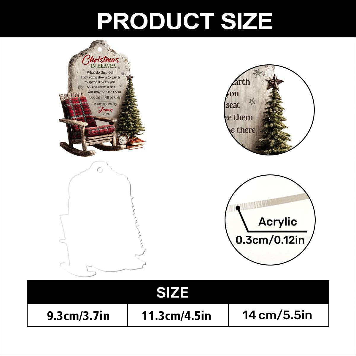 Christmas in Heaven Personalized Memorial Ornament – Custom Name & Year