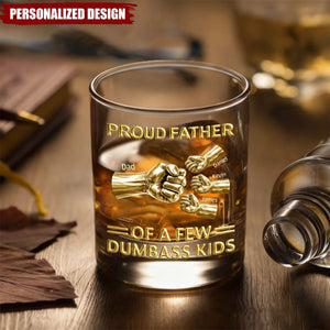Personalized Fist Bump Family Whiskey Glass-Gift for father,grandpa