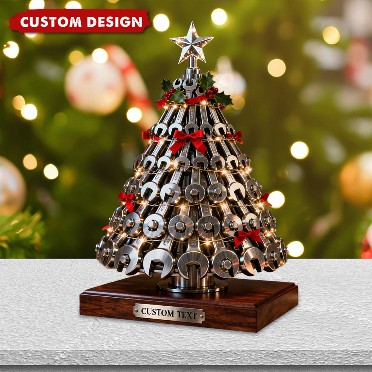 Custom Metal Wrench Christmas Tree – Personalized Gift for Mechanics & Handymen