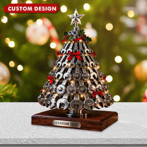 Custom Metal Wrench Christmas Tree – Personalized Gift for Mechanics & Handymen