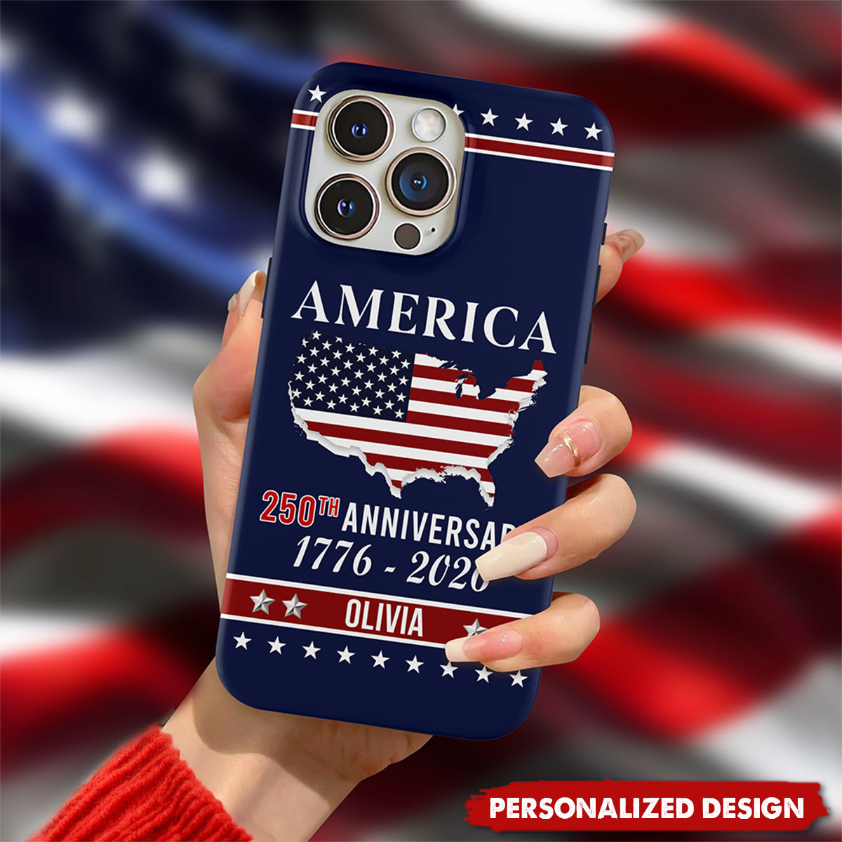 Personalized Name America 250th Anniversary Phone Case – Meaningful Patriotic Gift
