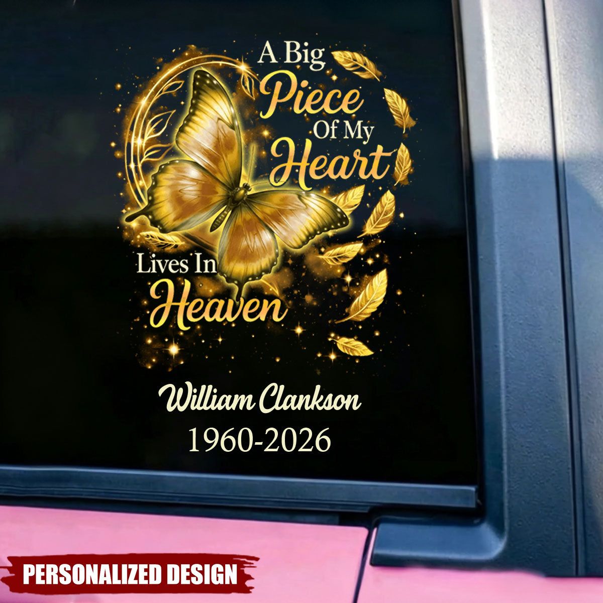 Carry Their Memory With You- Personalized Butterfly Memorial Decal