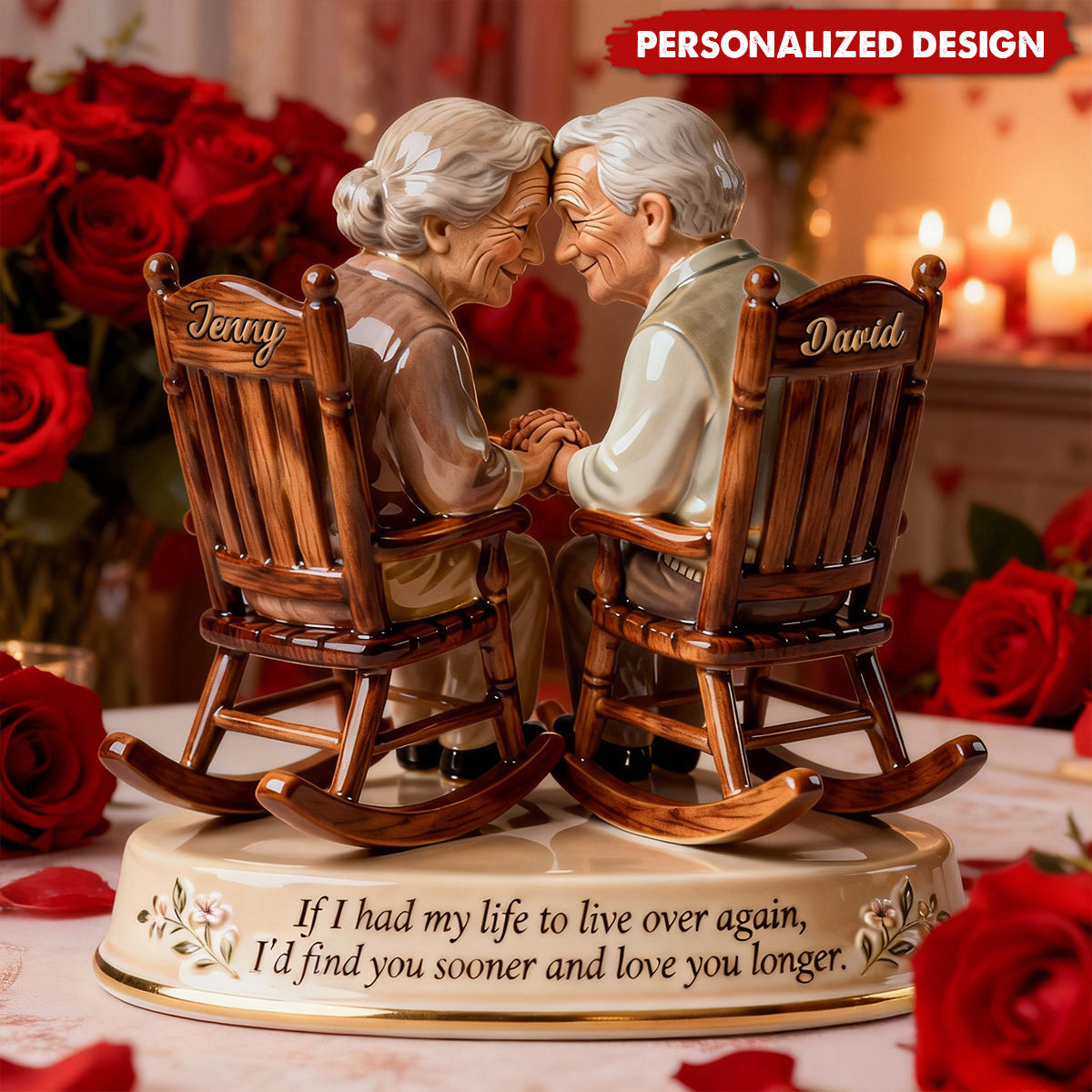 Personalized Couple Plaque – Growing Old Together Love Keepsake