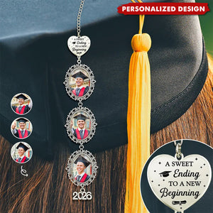 Personalized Photo Graduation Cap Tassel Charm - 2026 Graduation Gift for Her