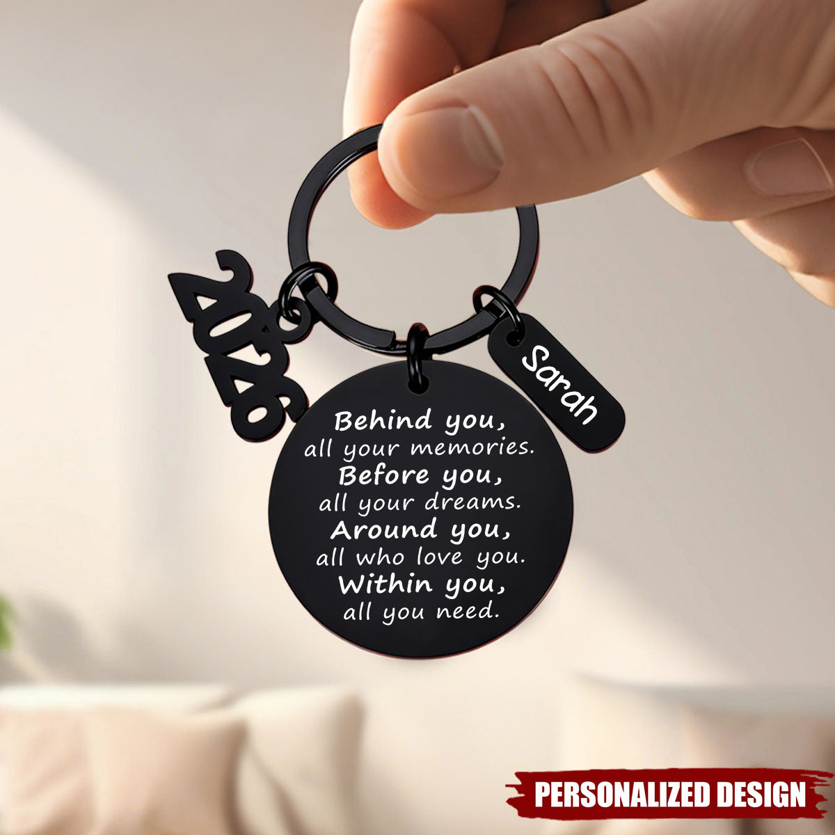 Personalized 2026 Graduation Keychain - Custom Name Inspirational Gift