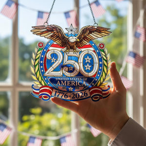 American 250th Anniversary Suncatcher — Patriotic Eagle Window Decor