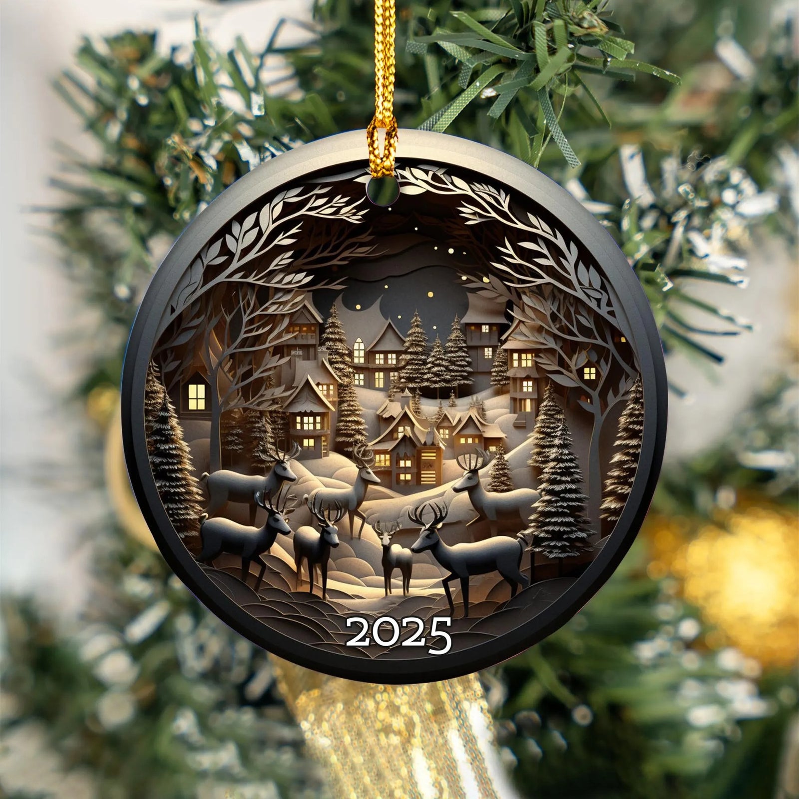 Enchanted Winter Village 2025 Ceramic Christmas Ornament