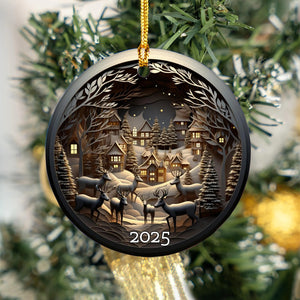 Enchanted Winter Village 2025 Ceramic Christmas Ornament