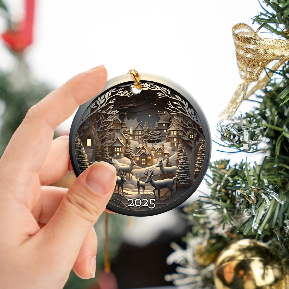 Enchanted Winter Village 2025 Ceramic Christmas Ornament